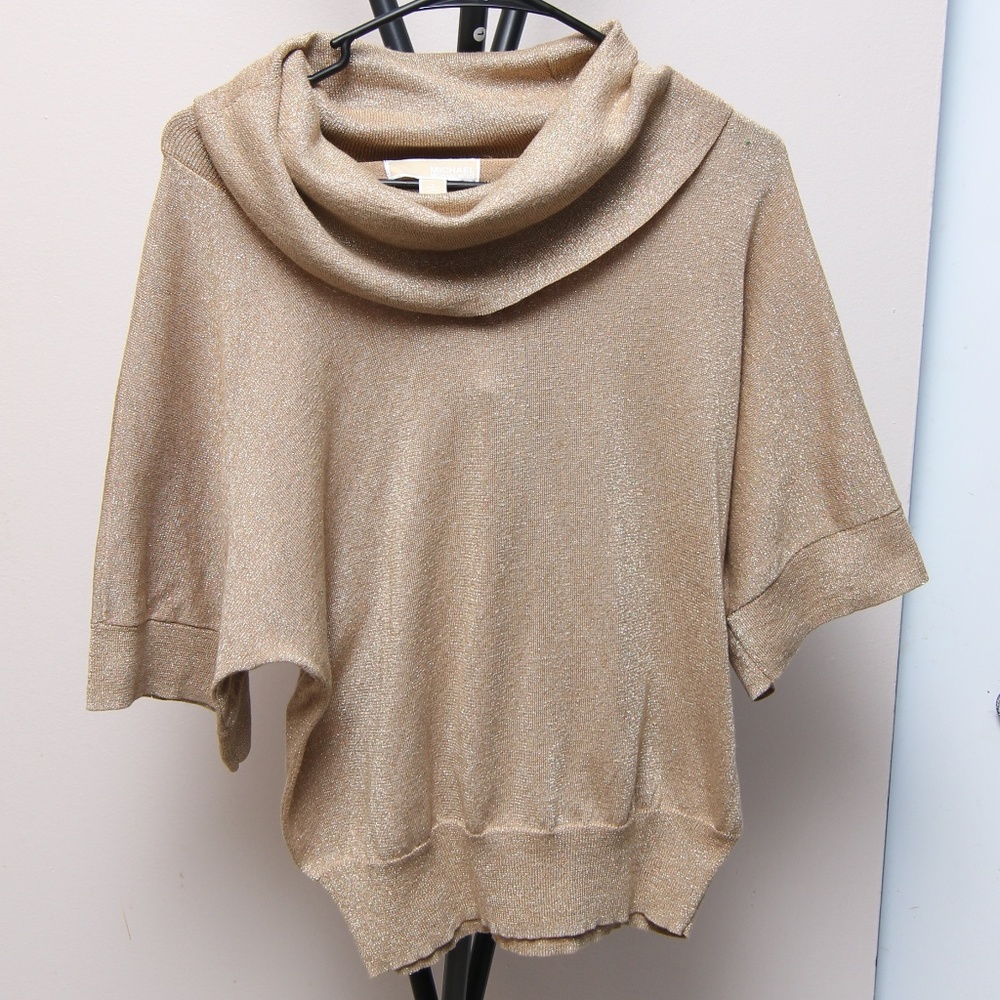Michael Kors Women's Gold Sparkly Sweater Size L